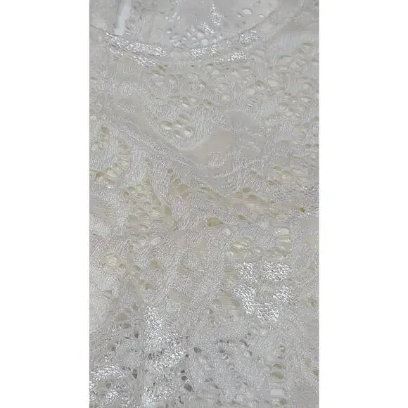 B Darlin Off white lace cold shoulder fit and flare dress women's 3/4 NWT - Picture 8 of 8